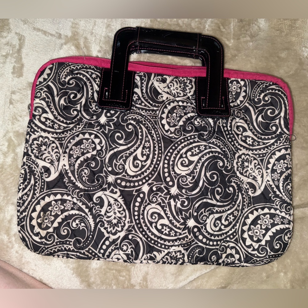 Studio C Paisley Laptop Bag with Pink Trim